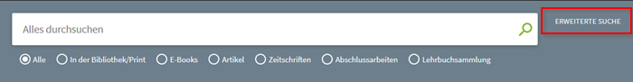 Bildausschnitt Aufruf Erweiterte Suche