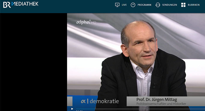 Prof. Dr. Jürgen Mittag zu Gast beim Bayrischen Rundfunk