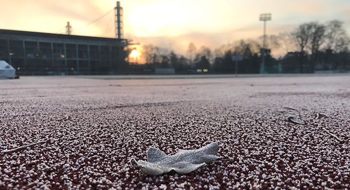 Winterliche Impression im Leichtathletikstadion