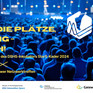 Publikum im Saal, Aufschrift Auf die Plätze fertig Pitch